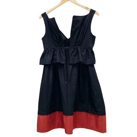 Jill Stuart Dress Women's Size 4 Black Copper Colorblock Peplum Cocktail A-Line - Picture 3 of 10